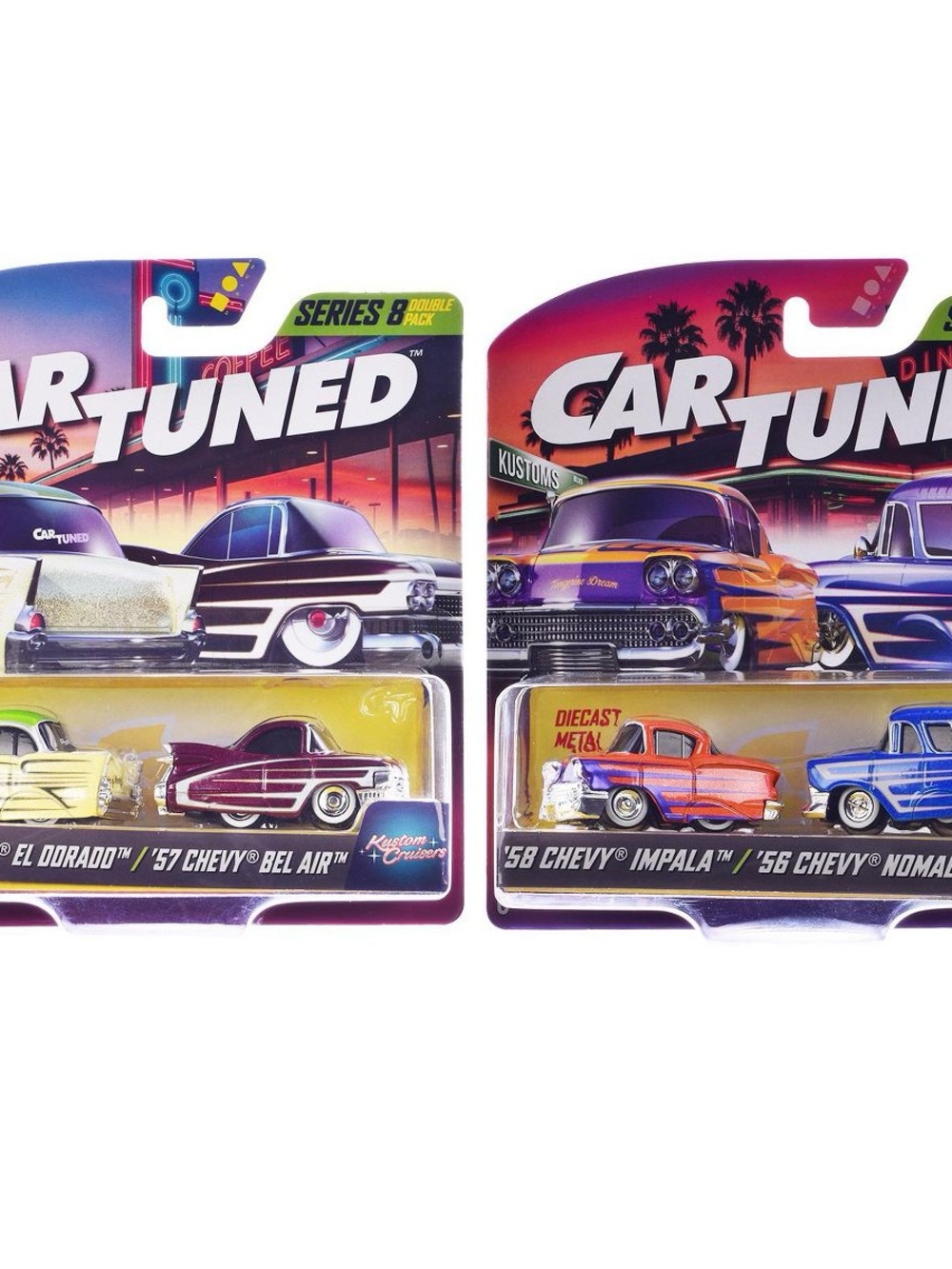 Kustoms" Double Pack Series 8 Set of 4 Cars Diecast Model Cars by CarTuned